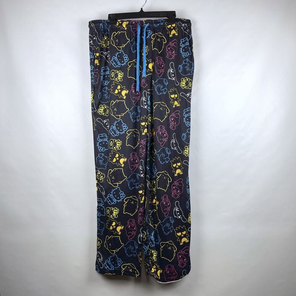 Sanrio Hello Kitty And Friends Men's 2XL Black Sleep Pants Loungewear Bioworld